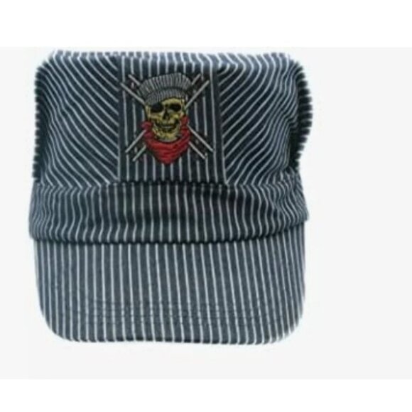 Choo Choo Mikeys Hell On The Rails Engineer Hat Skull & Crossbones Embroidery - Picture 3 of 11